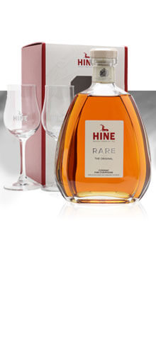 Hine Rare VSOP Cognac + 2 Glasses Pack