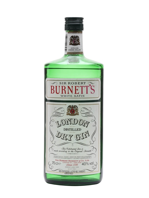 Burnett's White Satin Gin Bot.1980s