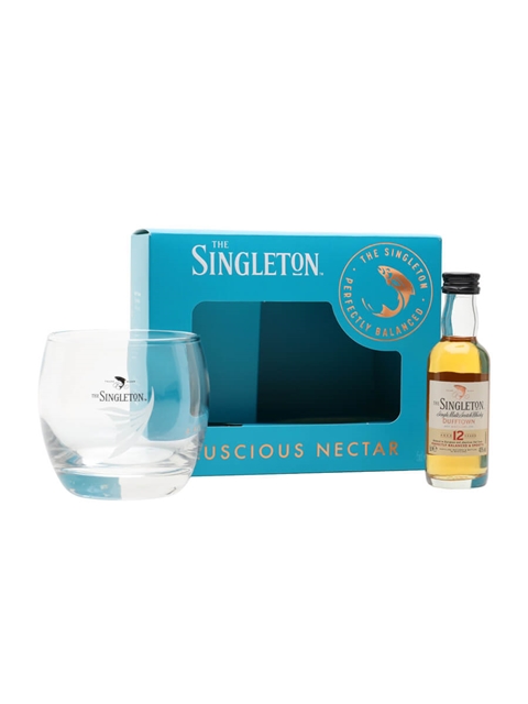 Singleton of Dufftown 12 Year Old Miniature and Glass Set