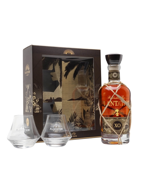 Plantation XO 20th Anniversary Rum with Two Glasses Gift Set